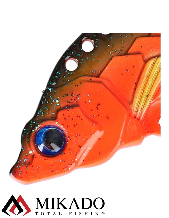 Блесна цикада Mikado CICADA M-VIB №1, 5 г., 4,5 см., RED STICKLEBACK, тройник+двойник