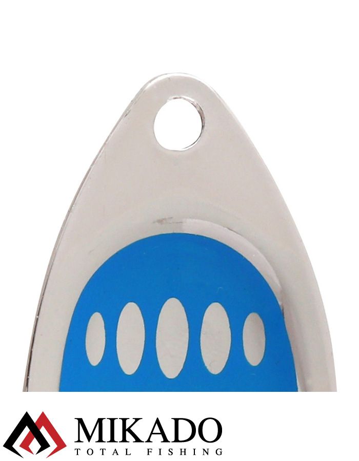 Блесна вращающаяся Mikado HYPNOTIC №1, 3.5 г., SILVER BLUE, с красной кисточкой, тройник BKK