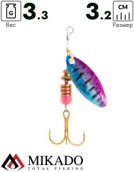 Блесна вращающаяся Mikado STREAM №1, 3.3 г., серебро 68 HOLO, длина лепестка 32 мм.