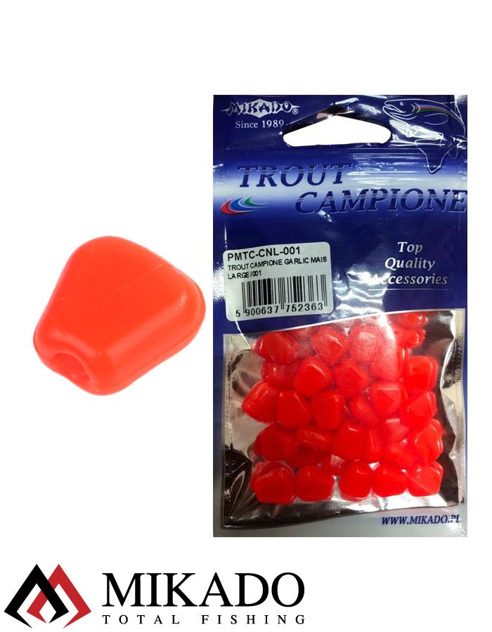 Кукуруза силиконовая Mikado TROUT CAMPIONE CORN LARGE (чеснок) крупная, 001 (50 шт.)