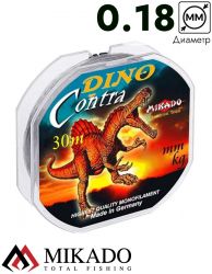 Леска мононить Mikado DINO CONTRA 0,18 (30 м) - 4,60 кг.