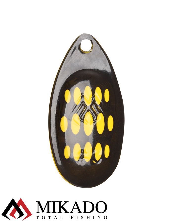 Блесна вращающаяся Mikado HYPNOTIC №2, 4.3 г., BEE, с красной кисточкой, тройник BKK