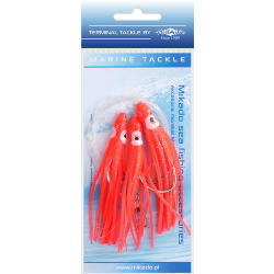 Морская оснастка Mikado OCTOPUS RIG 8 см, крючок №6/0 (3шт.) красная