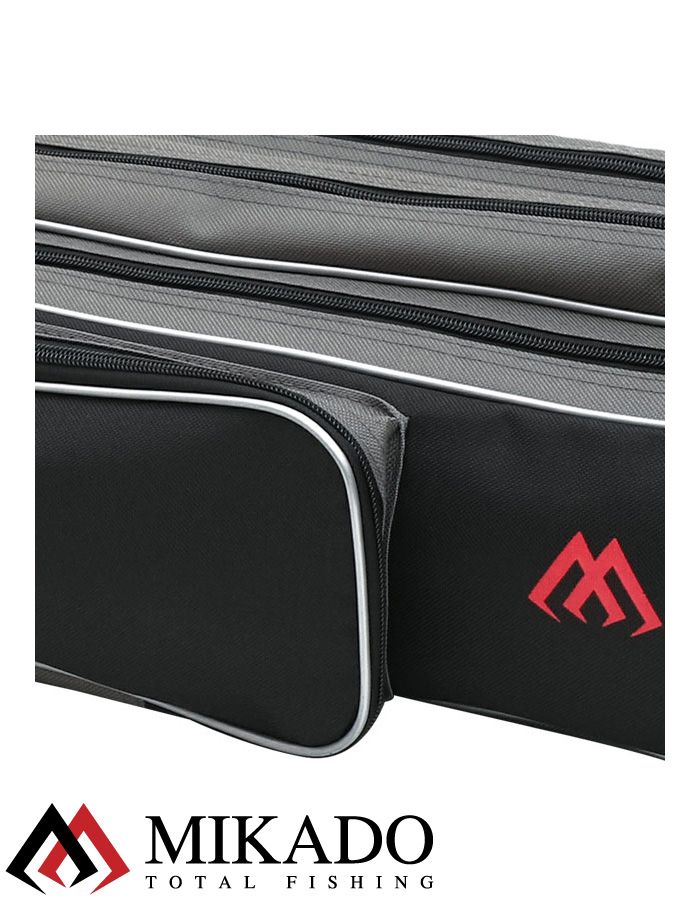 Чехол для удилищ Mikado 3 секционный 150 см. чёрно-серый