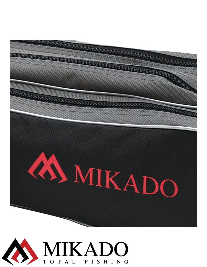 Чехол для удилищ Mikado 3 секционный 150 см. чёрно-серый