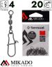 Застежка с вертлюжком Mikado Fastlock № 4, тест 20 кг. (10 шт.)