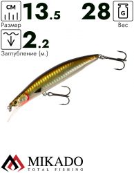 Воблер Mikado SHALLOW MINNOW 13.5 см. / 38 - тонущий