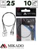 Поводок стальной Mikado X-Plode с вертлюжком и застёжкой 25 см., 10 кг. ( 2 шт.), ZG11-002