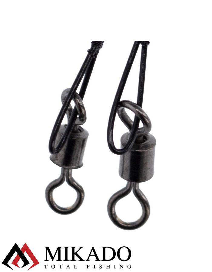 Поводок стальной Mikado X-Plode с вертлюжком и застёжкой 25 см., 10 кг. ( 2 шт.), ZG11-002