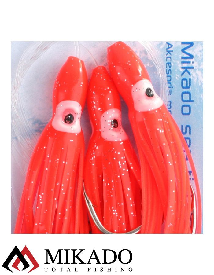 Морская оснастка Mikado OCTOPUS RIG 10 см, крючок № 7/0 (3шт.) RED
