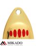 Блесна вращающаяся Mikado HYPNOTIC №2, 4.3 г., GOLDEN RED, с красной кисточкой, тройник BKK