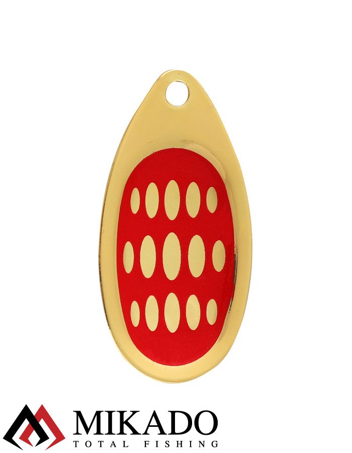 Блесна вращающаяся Mikado HYPNOTIC №2, 4.3 г., GOLDEN RED, с красной кисточкой, тройник BKK
