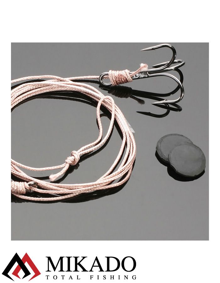 Оснастка Mikado INTRO CAT 125 см, крючок 4/0 + тройник № 4/0