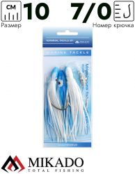Морская оснастка Mikado OCTOPUS RIG 10 см, крючок № 7/0 (3шт.) BLUE/WHITE