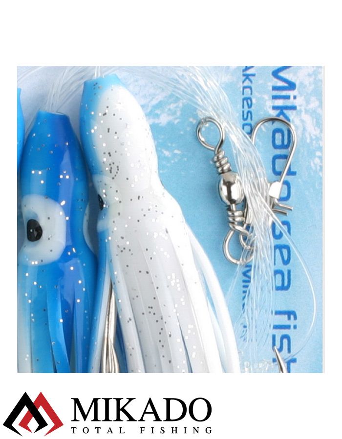 Морская оснастка Mikado OCTOPUS RIG 10 см, крючок № 7/0 (3шт.) BLUE/WHITE
