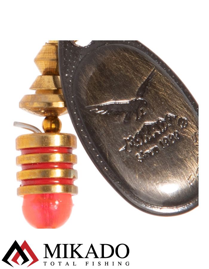 Блесна вращающаяся Mikado FOCUS №1, 3.1 г., состаренная латунь, длина лепестка 21 мм.