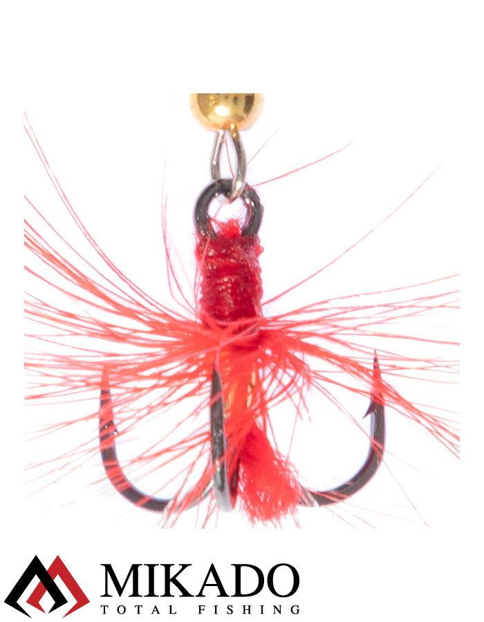 Блесна вращающаяся Mikado HYPNOTIC №2, 4.3 г., SILVER BLUE, с красной кисточкой, тройник BKK