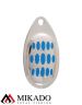 Блесна вращающаяся Mikado HYPNOTIC №2, 4.3 г., SILVER BLUE, с красной кисточкой, тройник BKK