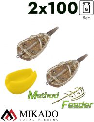 Набор методных кормушек Mikado Method Feeder XXL, 2 шт. х 100 гр. + форма