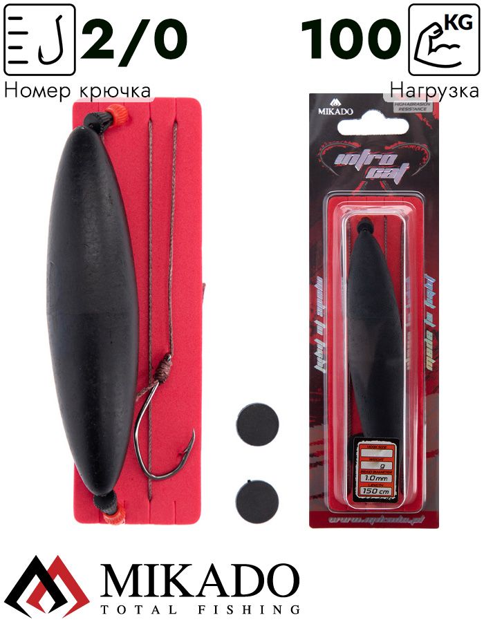Оснастка Mikado INTRO CAT c подводным поплавком 30 г. / 150 см, крючок № 2/0