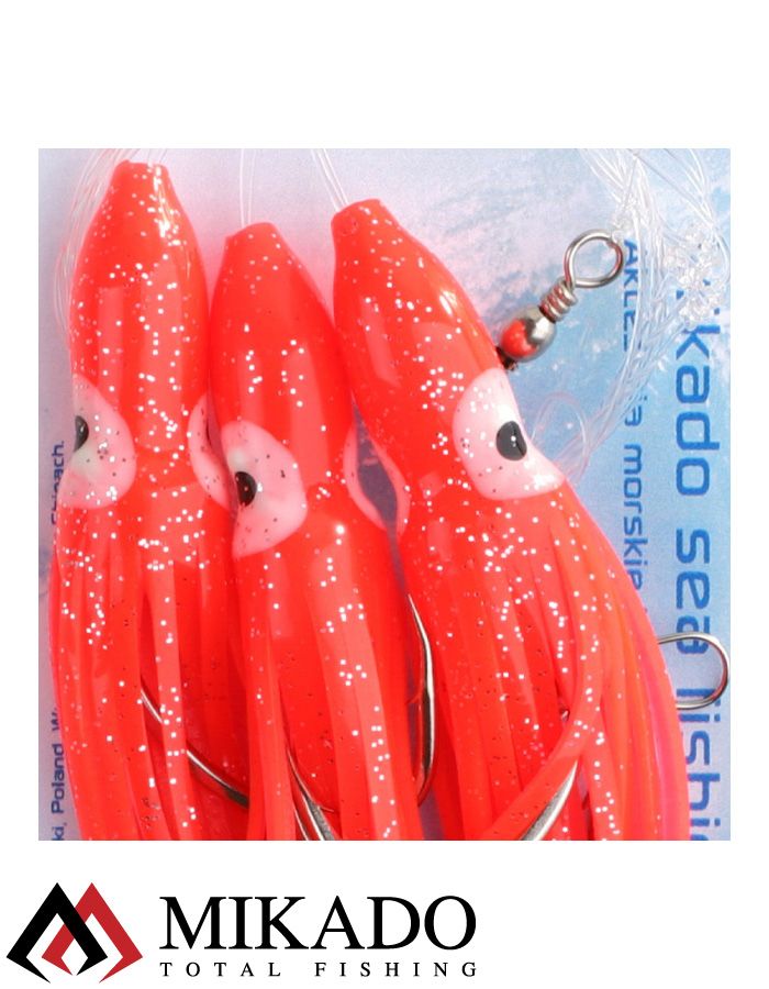 Морская оснастка Mikado OCTOPUS RIG 12 см, крючок № 7/0 (3шт.) RED