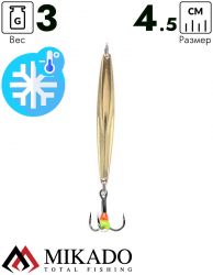 Блесна зимняя Mikado PMB-I15-3-01.  4,5 см./ 3 гр.- золото