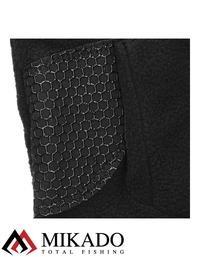 Перчатки рыболовные флисовые без пальцев Mikado UMR-11B-M чёрно-серые размер M