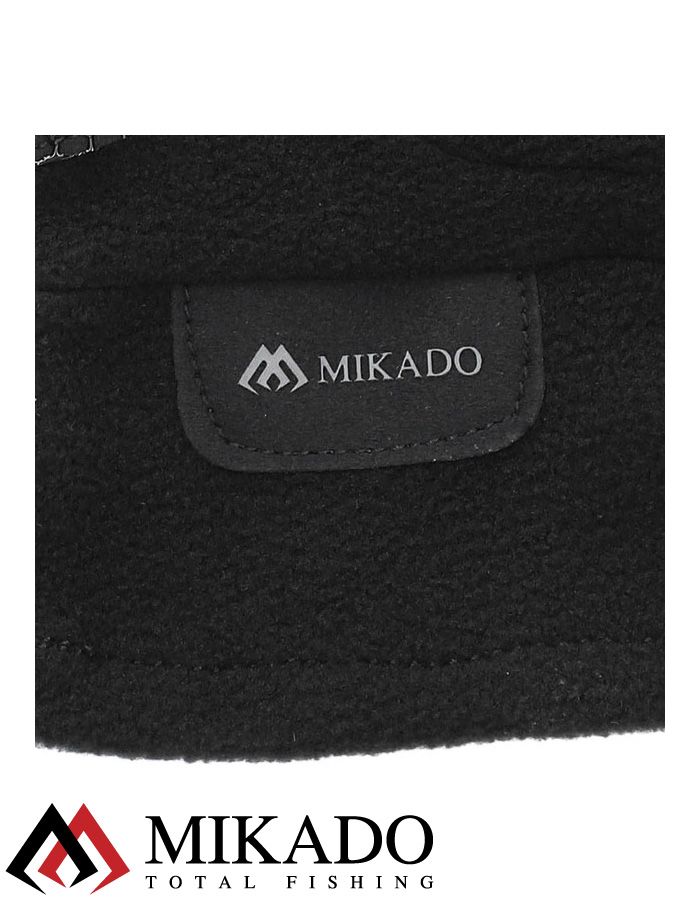 Перчатки рыболовные флисовые без пальцев Mikado UMR-11B-XL чёрно-серые размер XL