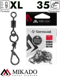 Застежка с вертлюжком Mikado Polish размер XL,  тест 35 кг. (10 шт.)