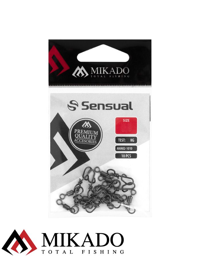 Застежка с вертлюжком Mikado Polish размер XL,  тест 35 кг. (10 шт.)