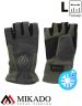 Перчатки рыболовные флисовые без пальцев Mikado UMR-11G-L серо-зелёные размер L
