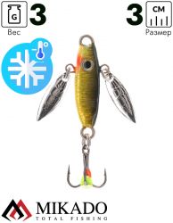 Блесна зимняя Mikado PMB-I25-3.0-01.  3 см./ 3 гр.- цветная