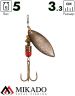 Блесна вращающаяся Mikado WILLOW №1, 5 г., состаренное золото, длина лепестка 33 мм.