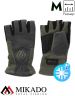 Перчатки рыболовные флисовые без пальцев Mikado UMR-11G-M серо-зелёные размер M