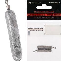 Груз цилиндр Mikado с вертлюжком, для ловли с отводным поводком 20 г. (2шт.)