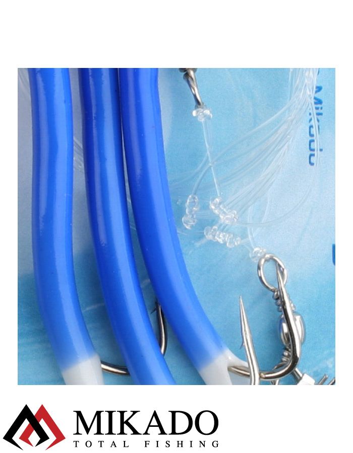 Морская оснастка Mikado GUMMI MAKK RIG, крючок № 4/0 (3шт.) BLUE