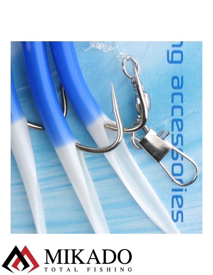 Морская оснастка Mikado GUMMI MAKK RIG, крючок № 4/0 (3шт.) BLUE