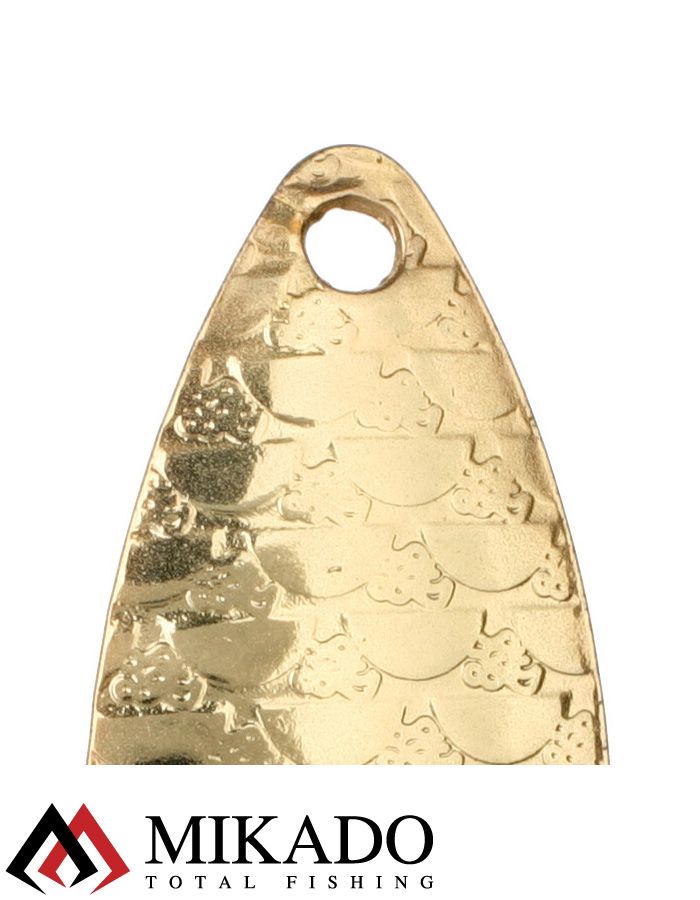 Блесна вращающаяся Mikado STREAM №2, 7 г., золото 00 чешуя, длина лепестка 42 мм.