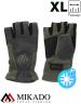 Перчатки рыболовные флисовые без пальцев Mikado UMR-11G-XL серо-зелёные размер XL
