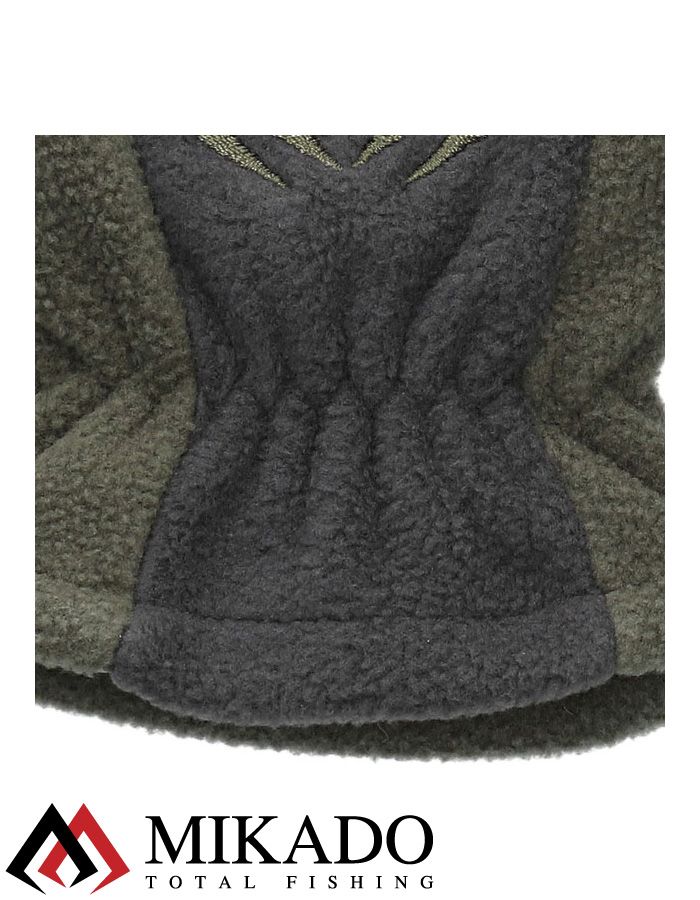 Перчатки рыболовные флисовые без пальцев Mikado UMR-11G-XL серо-зелёные размер XL