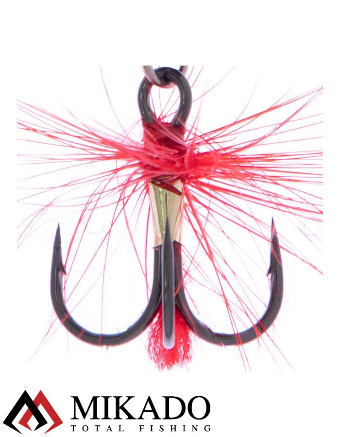 Блесна вращающаяся Mikado HYPNOTIC №4, 10.5 г., COOPER BLACK, с красной кисточкой, тройник BKK
