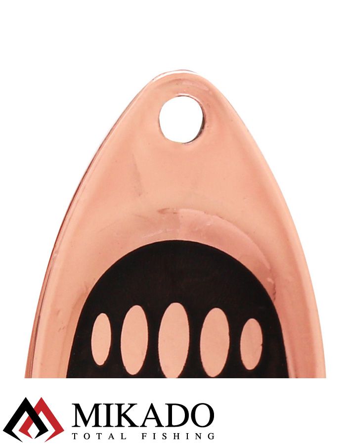 Блесна вращающаяся Mikado HYPNOTIC №4, 10.5 г., COOPER BLACK, с красной кисточкой, тройник BKK