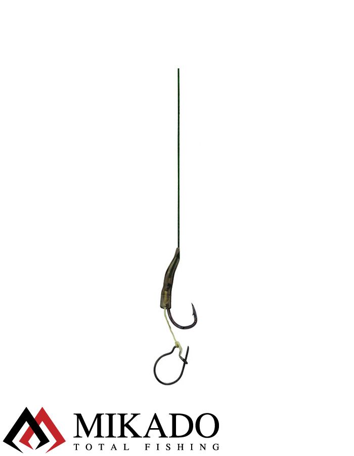Крючки с поводками Mikado Carp Fine Line P04 "MAGGOT RIG" № 2 / 25 lbs / 23 см.  ( 2 шт.)