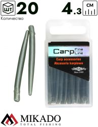 Трубка-антизакручиватель для грузил Mikado 43 мм. (тёмно-зелёный)  (20 шт.)
