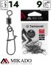 Застежка с роликовым вертлюжком Mikado Fastlock № 14.  тест 4 кг. (12 шт.)