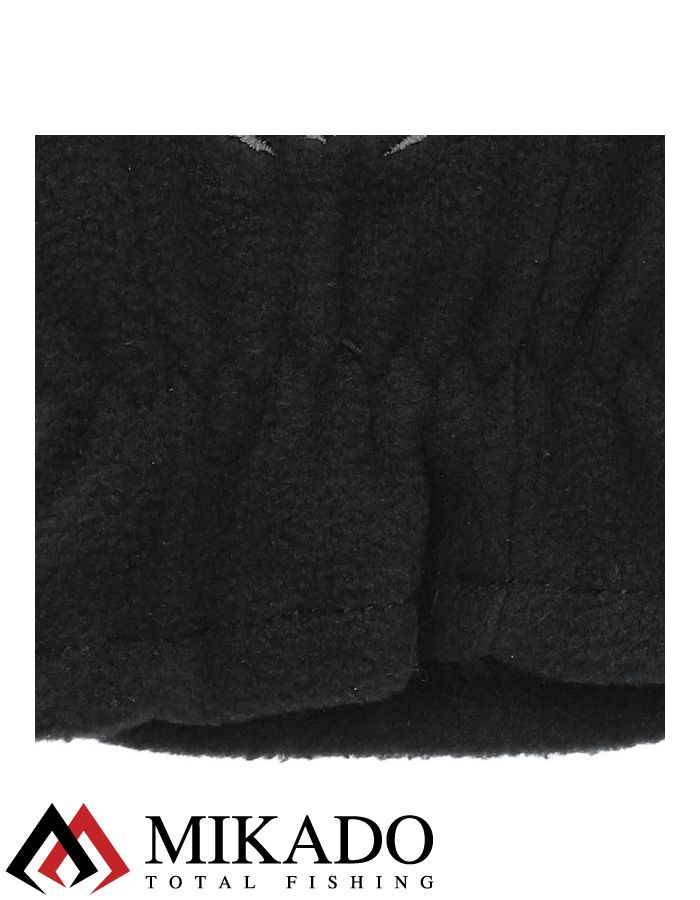 Перчатки рыболовные флисовые без пальцев Mikado UMR-11B-L чёрно-серые размер L