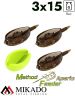 Набор методных кормушек Mikado Aperio L (3x15 г. + форма)