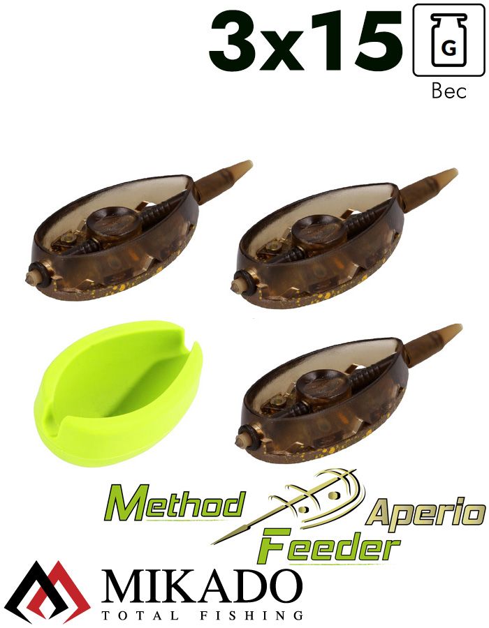 Набор методных кормушек Mikado Aperio L (3x15 г. + форма)