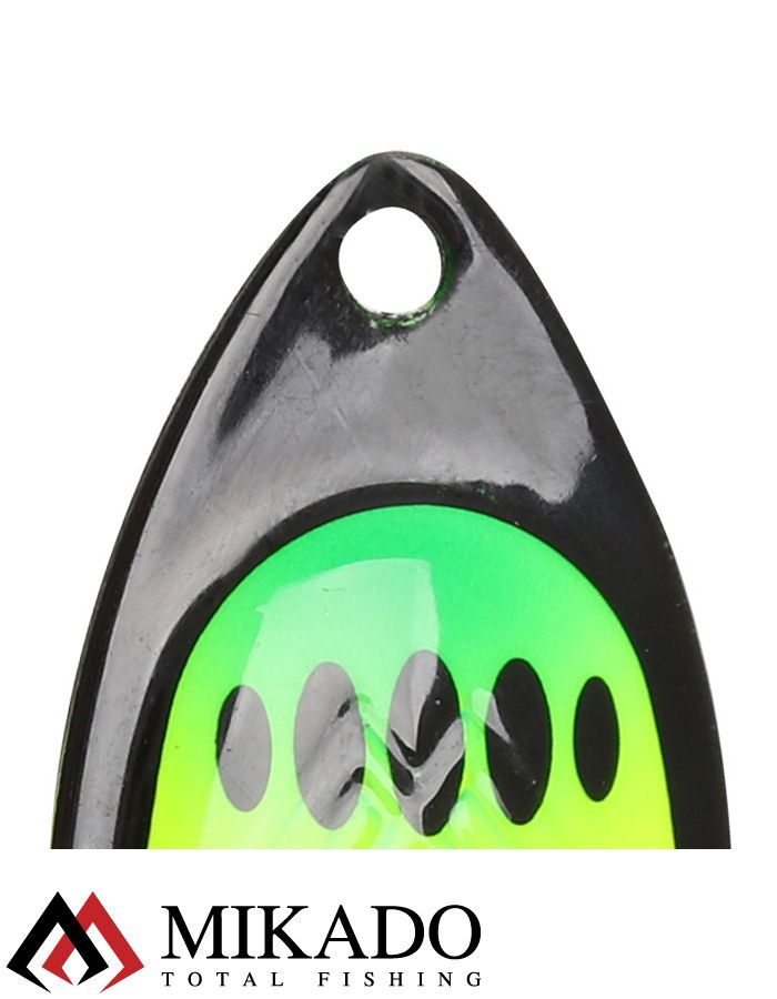 Блесна вращающаяся Mikado HYPNOTIC №4, 10.5 г., FIRETIGER, с красной кисточкой, тройник BKK