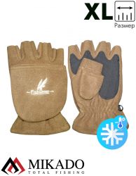 Перчатки с откидной варежкой флисовые Mikado UMR-08G размер XL